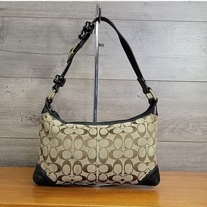 Coach 11431 Bleeker Signature Canvas Leather Shoulder Bag Hobo Purse